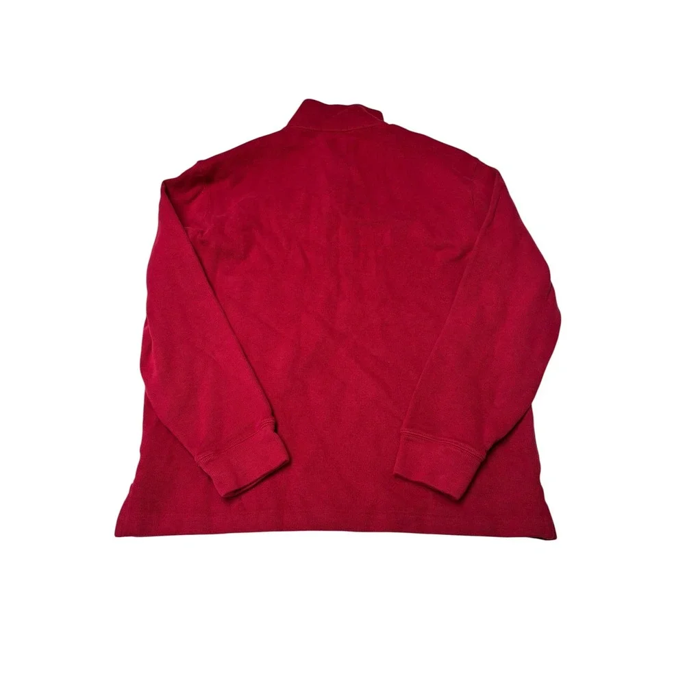 Polo Ralph Lauren Mens Red 100% Cotton Quarter Zip Pullover Sweater‎ Large